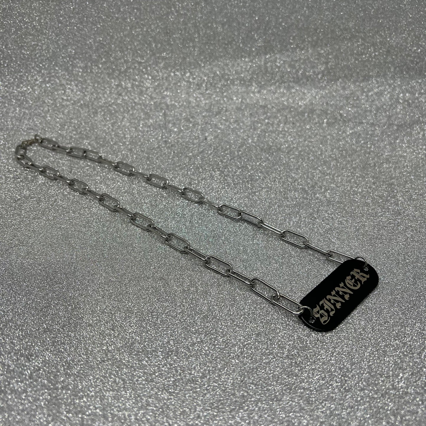 Saint/Sinner Engraved Chain